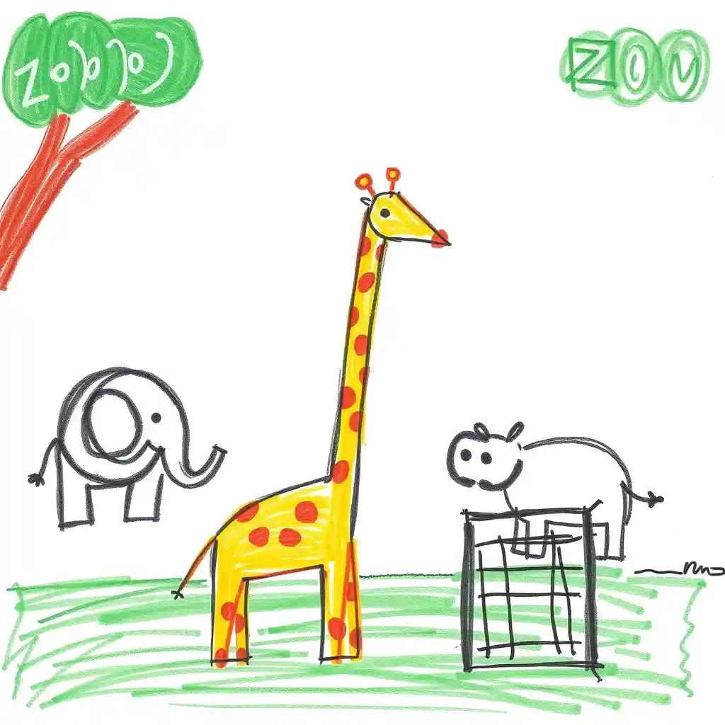 Animals depicted with simple elementary shapes