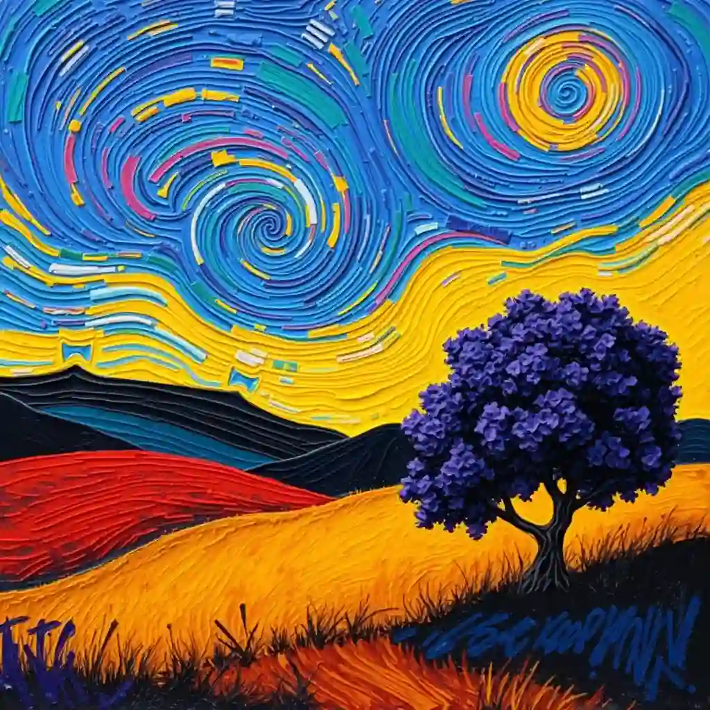 Emotional scene with non-realistic color choices