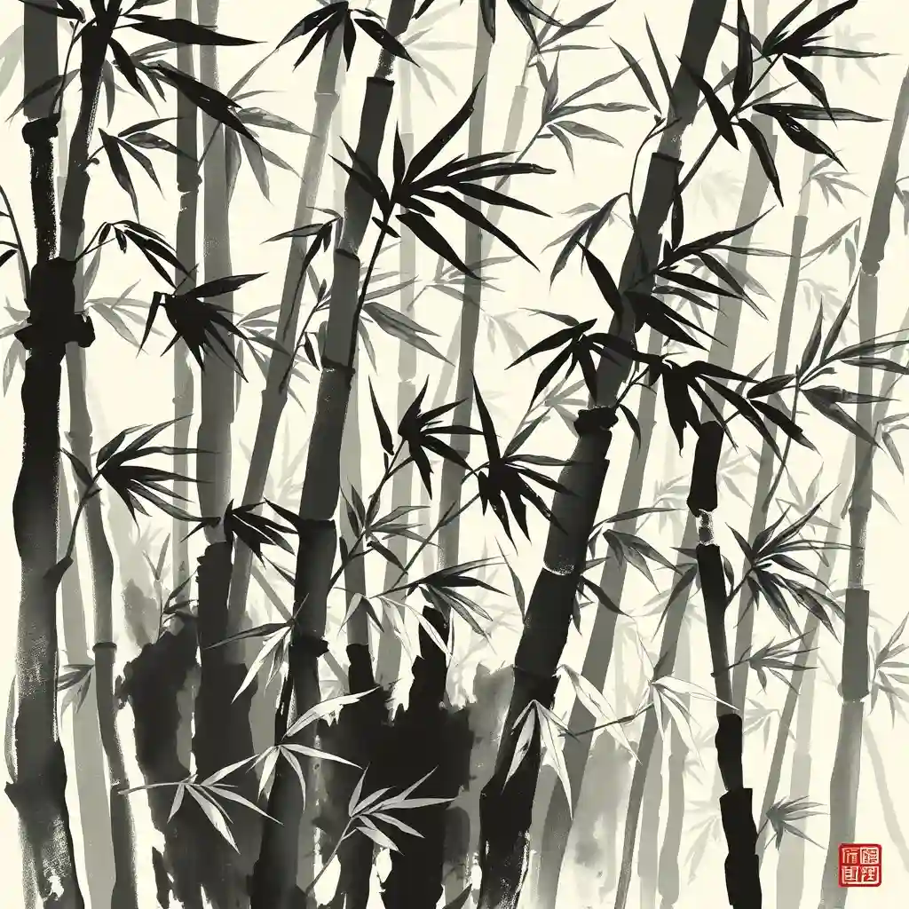 Dynamic brushwork capturing movement and energy