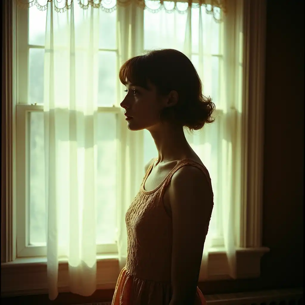 Textured film grain adding depth to portrait