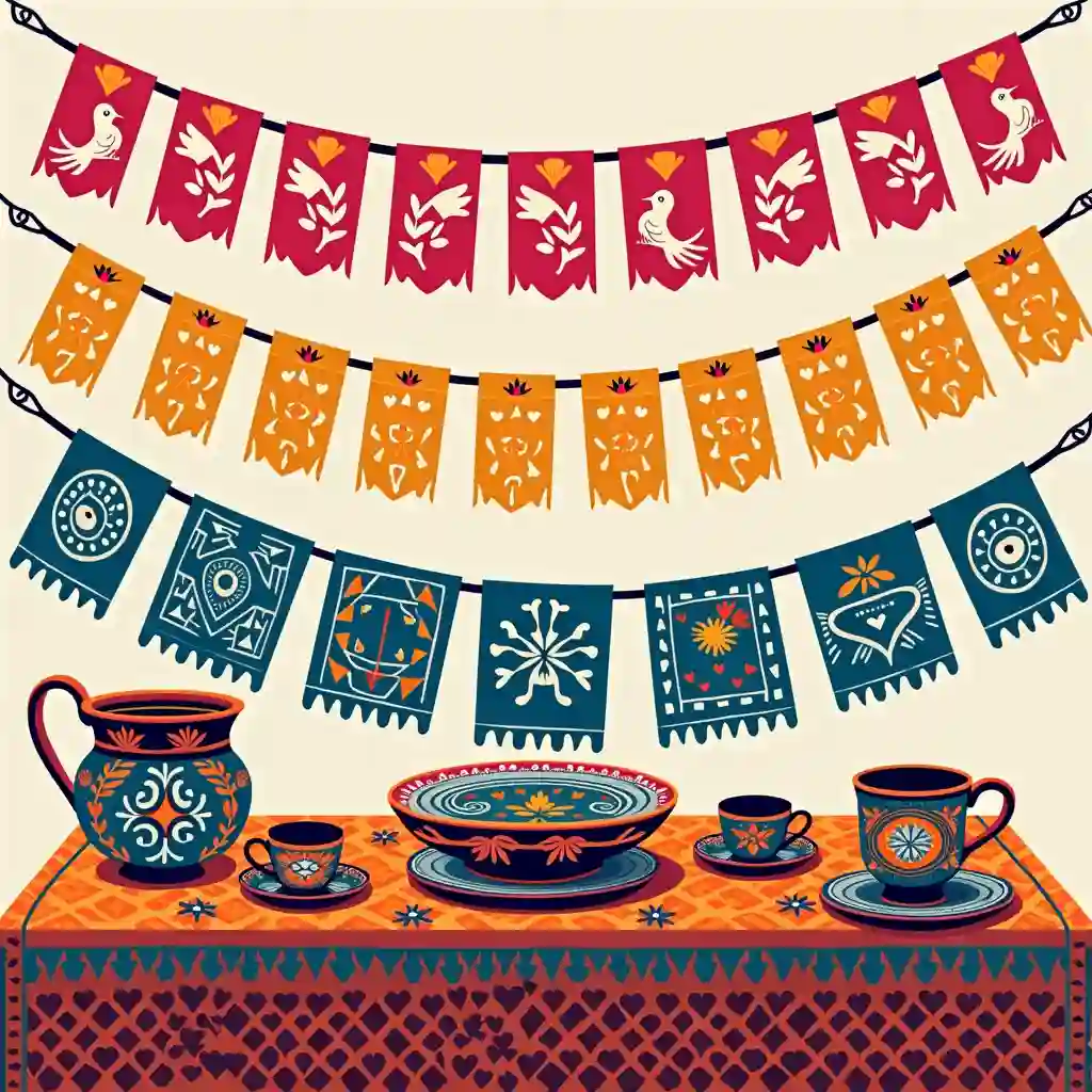 Intricate decorative patterns and borders