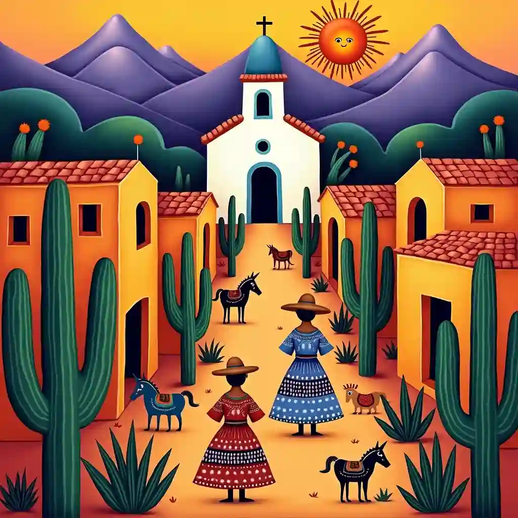 Landscape with traditional flat perspective
