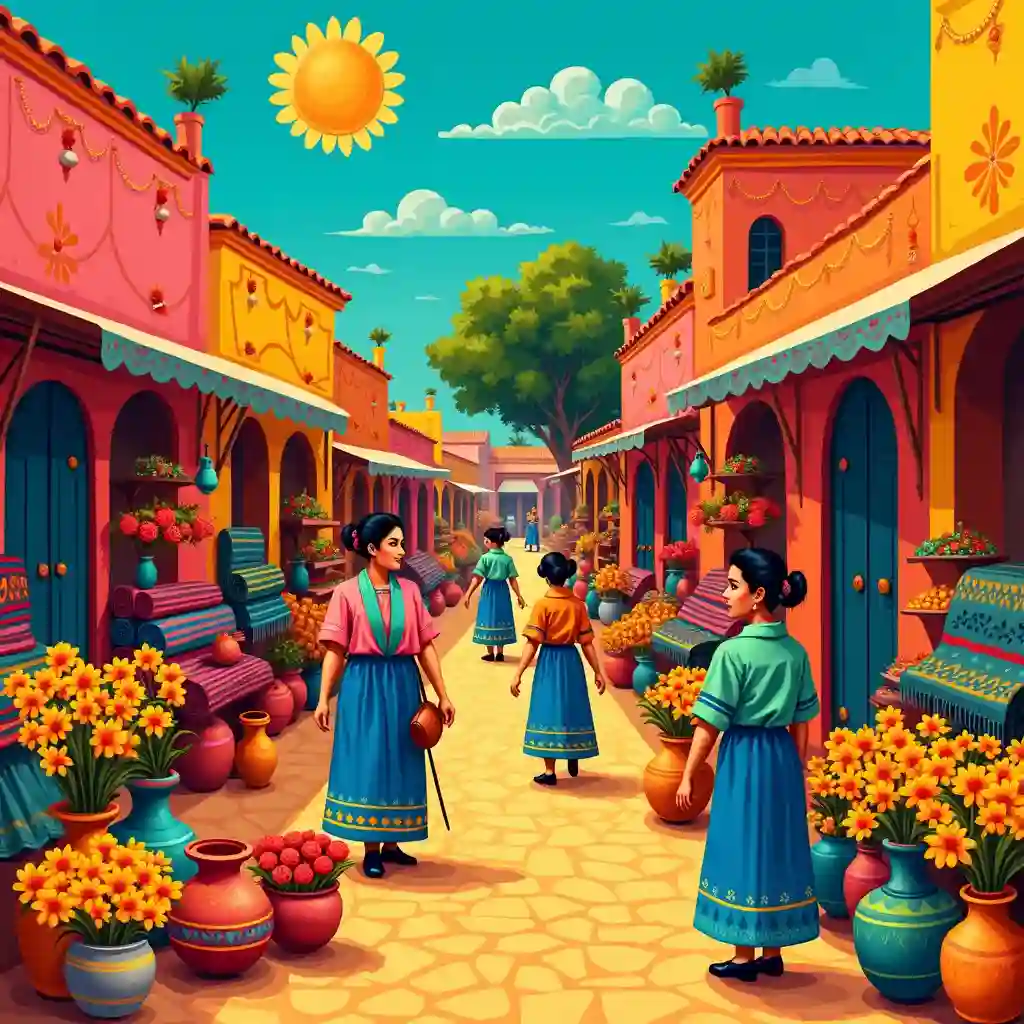 Celebration scene with vibrant color palette