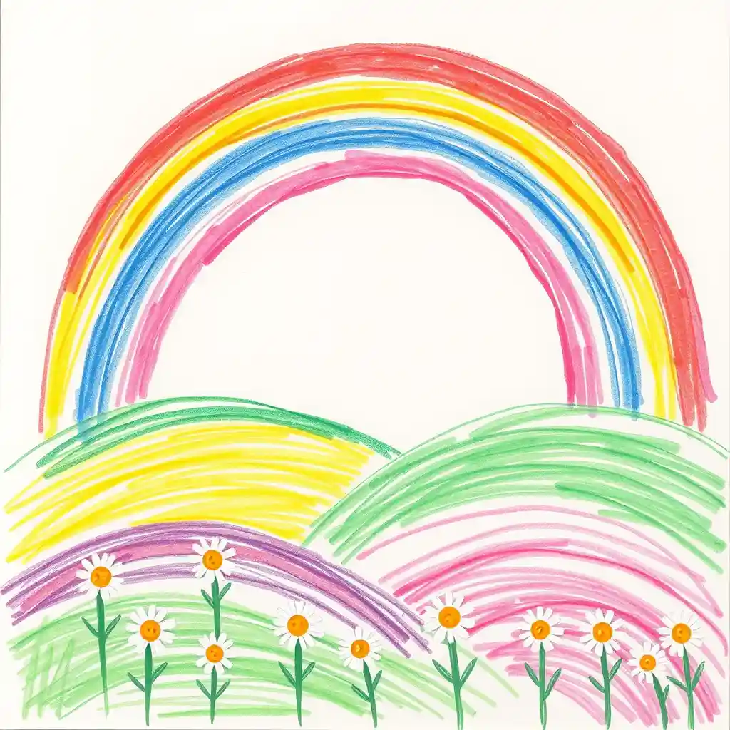 Landscape showing authentic paper texture