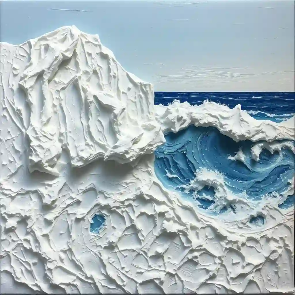 Close-up showing dimensional paint texture