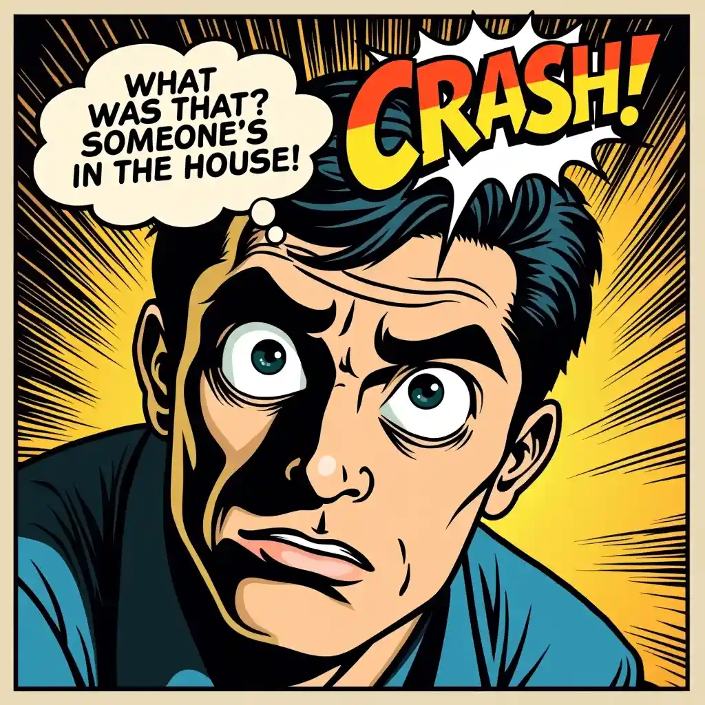 Scene with integrated onomatopoeia text