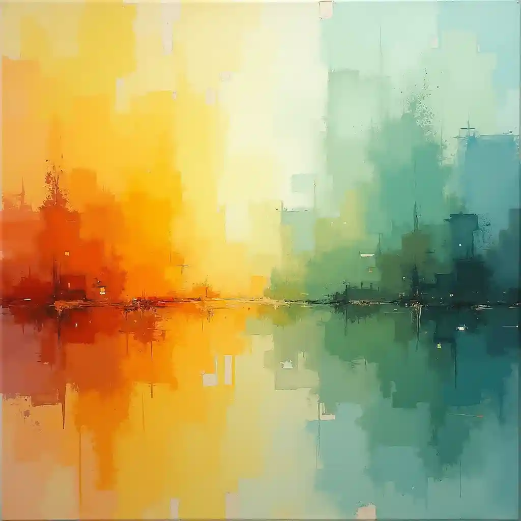Overlapping translucent colors creating depth