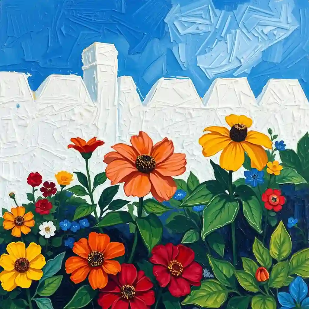 Vibrant composition with distinct color placement