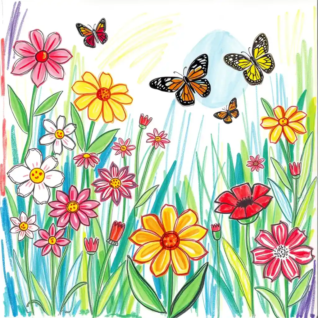 Scene with charming unrefined coloring technique