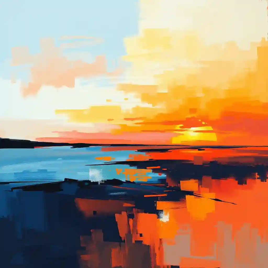 Vibrant color fields creating visual tension