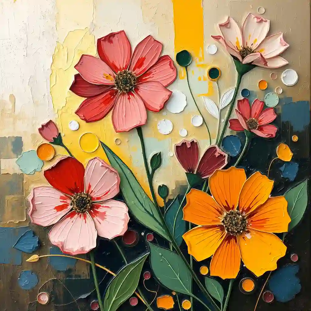 Rich textural variety creating depth and interest