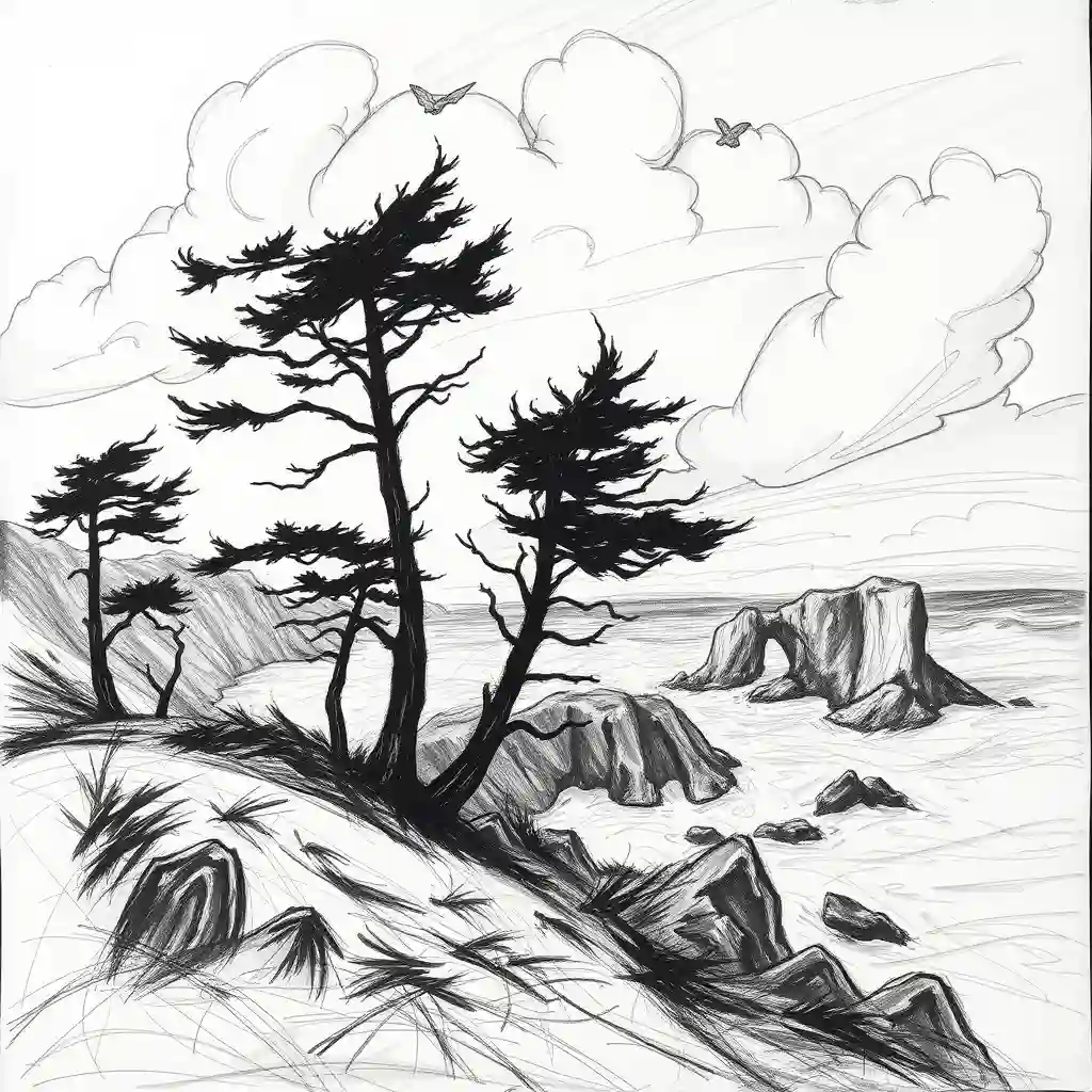 Landscape with bold, expressive strokes