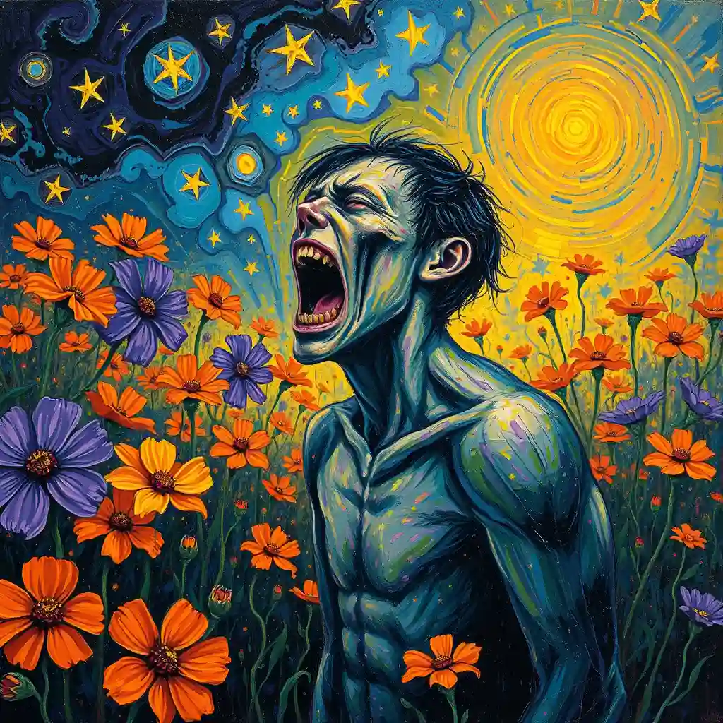 Scene with intensely exaggerated colors