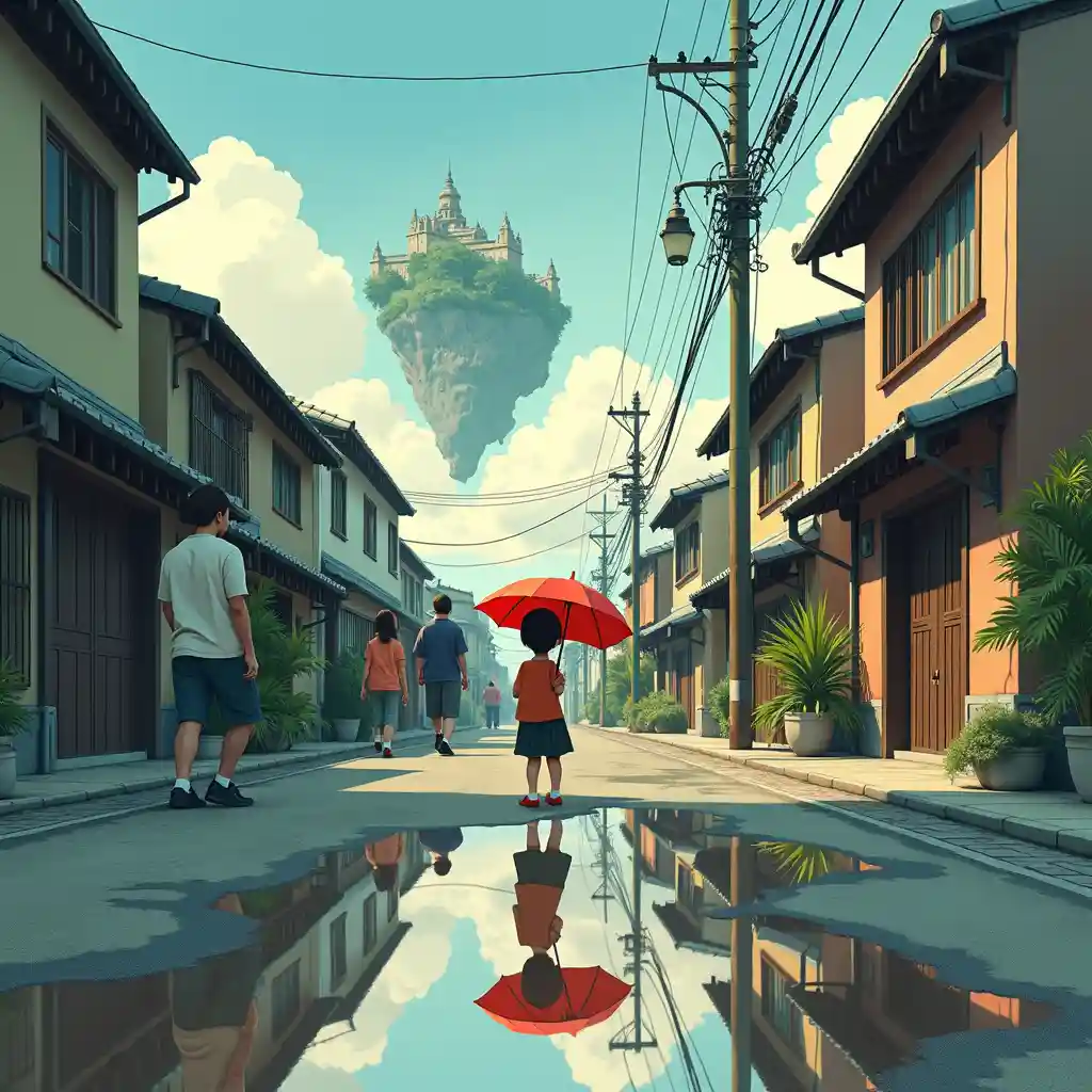 Everyday scene with subtle magical elements