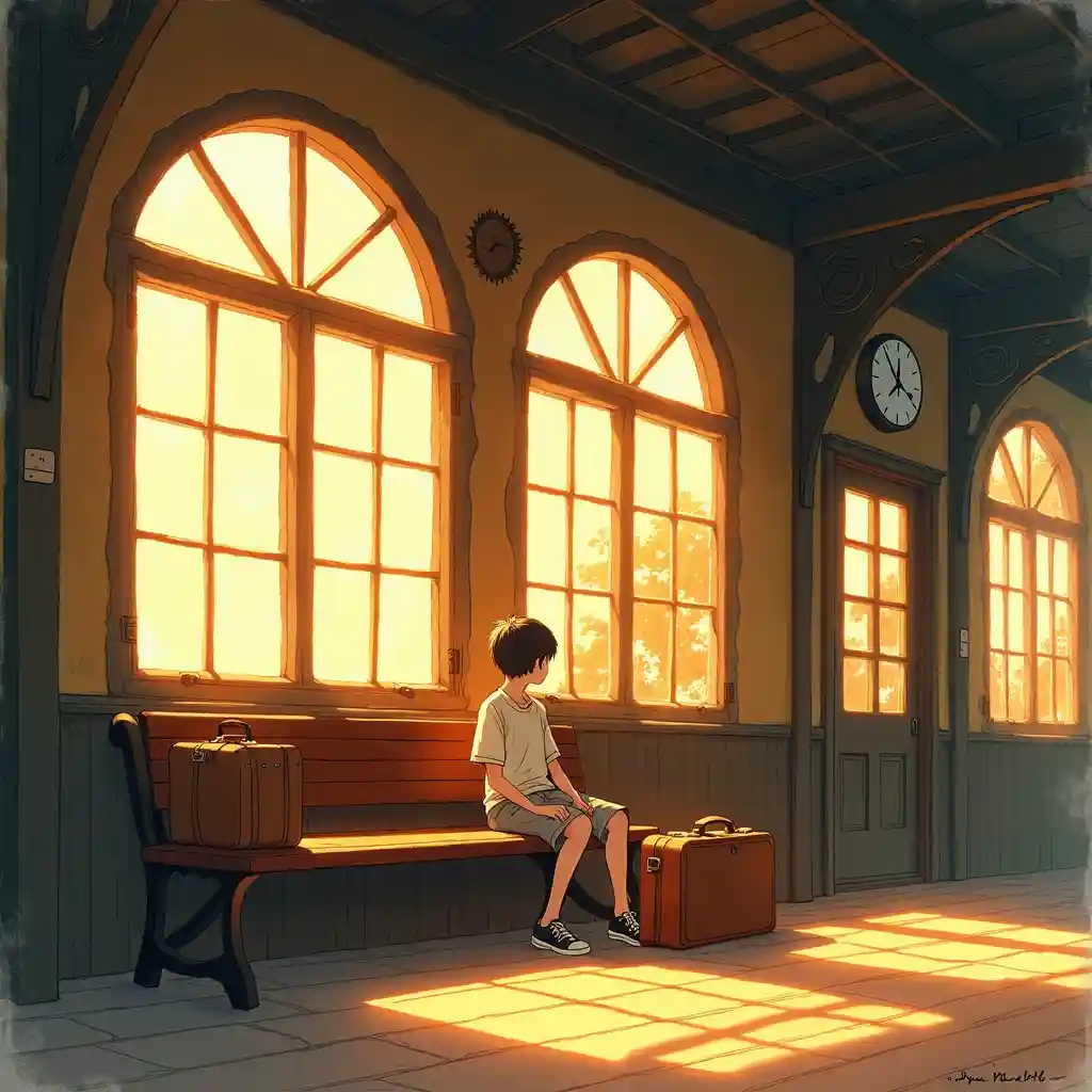 Warm, nostalgic countryside scene with sepia tones