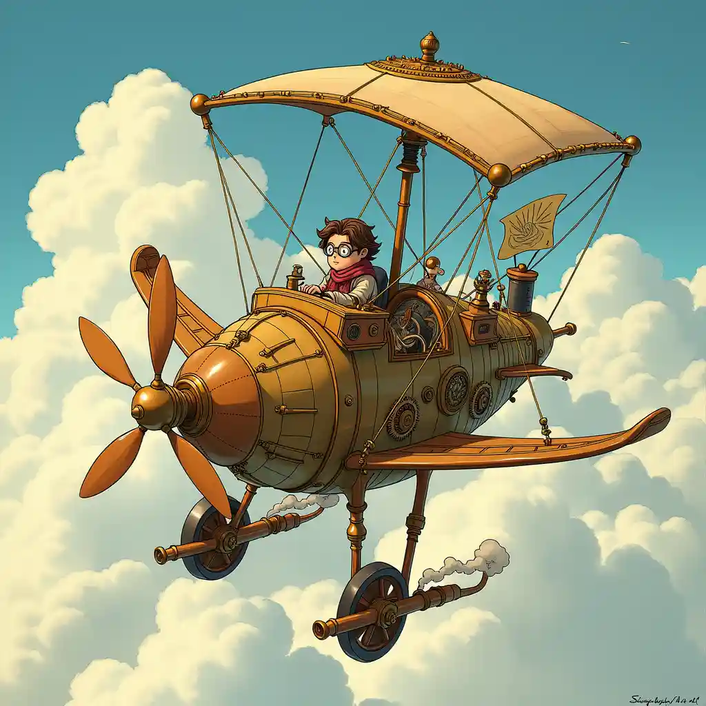 Fantastical mechanical design with imaginative details