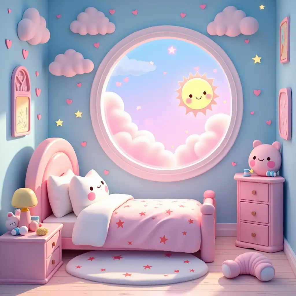 Pastel color palette scene with soft gradients