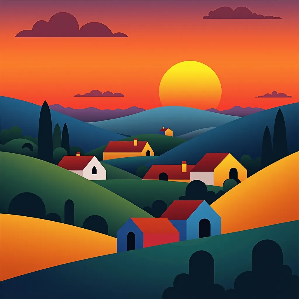 Scene with expressive, non-realistic color usage