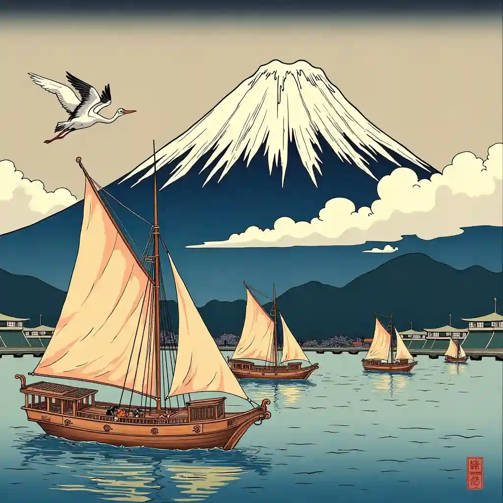 Scene with balanced asymmetrical composition