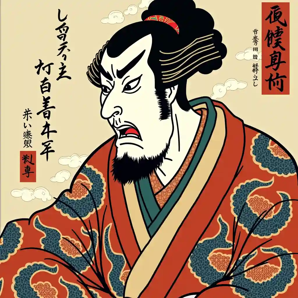 Portrait showing elegant bold outlines
